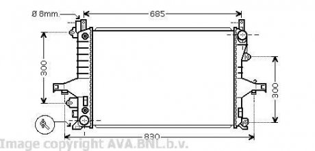 AVA VOLVO Радіатор охолодження з АКПП S60 I,S80 I,V70 II,XC70 2.0/3.0 99- Volvo C70, S80, XC70, V70, S60 AVA COOLING vo2115