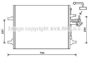 Радіатор кодиціонера Land Rover Freelander, Ford Mondeo, Galaxy, S-Max, Volvo V60, V70, S80, XC70, Land Rover Range Rover, Volvo S60, XC60 AVA COOLING vo5166d