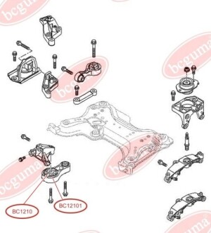 Купить Сайлентблок подушки двигателя нижняя, 87.816.553 Renault Trafic, Opel Vivaro BC GUMA bc12101 (фото1) подбор по VIN коду, цена 540 грн.