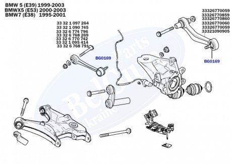 Пильник опори кульової BMW 5 (E39) 95-03/7 (E38) 96-01/X5(E53) BelGum bg0169