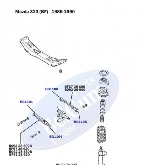 Сайлентблок рычага (заднего) Mazda 323/626 85-94 (d=20mm) (поперечного) Mazda 323 BelGum bg1100