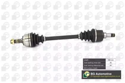 Полуось Citroen C4/Peugeou 307 1.4/1.6i 01-10 (25/22) 630mm Л. Citroen C4, Peugeot 307, 207 BGA ds6724la