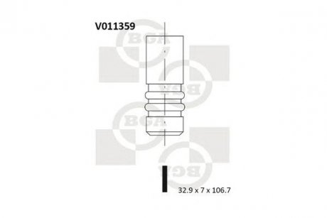 Клапан впускной BGA v011359