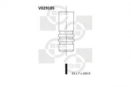Купити Клапан двигуна Opel Kadett, Vectra, Astra, Lada 2110 BGA v029185 (фото1) підбір по VIN коду, ціна 225 грн.