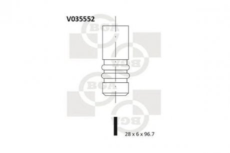 Клапан випуск. ESCORT/MONDEO/FIESTA 1.8/2.0i 92-00 BGA v035552