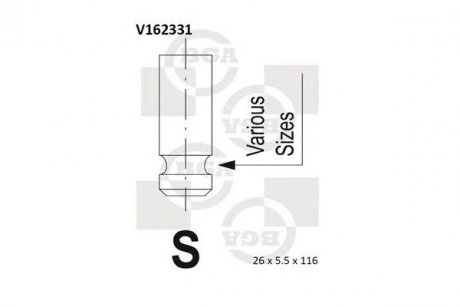 Клапан двигуна Honda Civic, HR-V, Accord, Stream, CR-V, FR-V BGA v162331