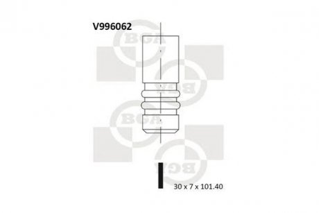 Клапан випуск. FABIA/FELICIA/OCTAVIA 1.3/1.4i 94-03 BGA v996062