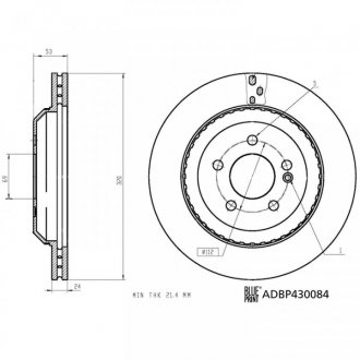 Диск гальм задн. DB S222 17- Renault Clio, Megane, Twingo, Mercedes W222, C217 BLUE PRINT adbp430084