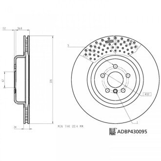 BMW Гальмівний диск задній X5 (G05, F95) xDrive 30 d 18-20 BMW G11, X5, G15, G14 BLUE PRINT adbp430095