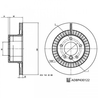 DB Гальмівний диск задній G-CLASS (W463) AMG G 63 (463.272) 15-18 Mercedes G-Class BLUE PRINT adbp430122