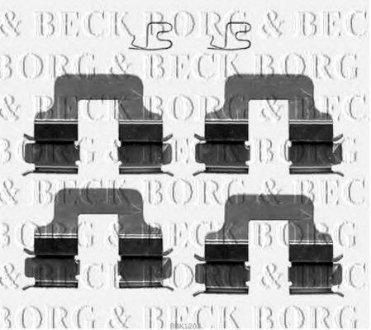 Ремкомплект гальмівних колодок BORG & BECK bbk1202