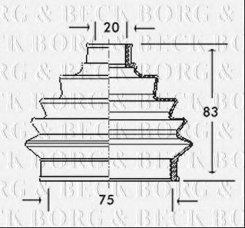 Пильовик приводного валу кт BORG & BECK bcb2004