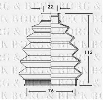 Пыльник приводного вала к-т с хомутами, смазкой BORG & BECK bcb2335