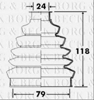 Пильник привідного валу Chevrolet Captiva, Toyota Avensis, Volvo S40, Mini Cooper, Toyota Corolla, Daewoo Nubira, Chevrolet Lacetti, Tacuma, Aveo, KIA Carens BORG & BECK bcb2366