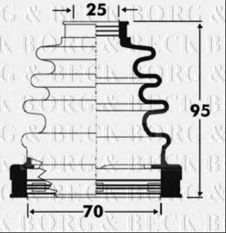 Купить Пыльник приводного вала, к-т Toyota Corolla, Avensis, Verso, Nissan Juke BORG & BECK bcb2864 (фото1) подбор по VIN коду, цена 521 грн.