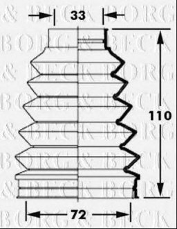 Пыльник приводного вала к-т BORG & BECK bcb6000