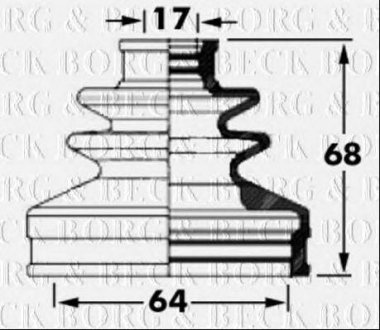 Пыльник приводного вала, к-т BORG & BECK bcb6035