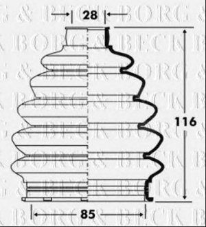 Пыльник приводного вала к-т BORG & BECK bcb6083