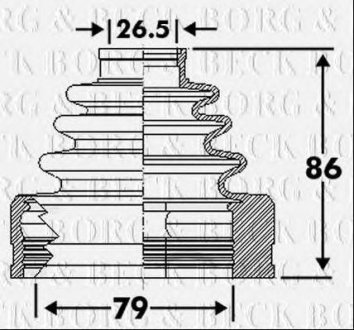 Пыльник приводного вала к-т BORG & BECK bcb6110