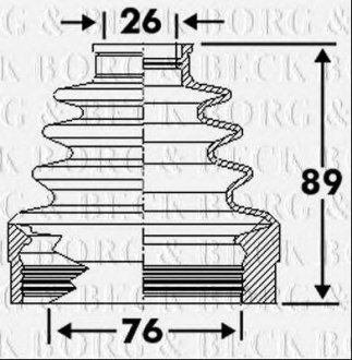 Пыльник приводного вала к-т Renault Megane, Laguna, Master, Scenic, Grand Scenic BORG & BECK bcb6112