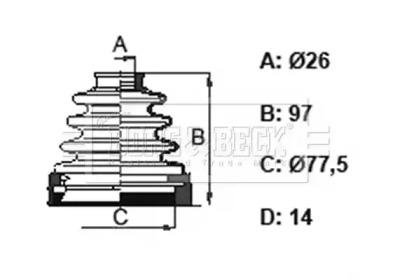 Пыльник приводного вала к-т Ford Galaxy, S-Max, Mondeo BORG & BECK bcb6158