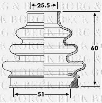 Пыльник приводного вала к-т Skoda Octavia, Volkswagen Golf, Skoda Superb, Audi TT, Skoda Yeti, Audi Q3, A3, Volkswagen Passat, Seat Altea, Volkswagen CC, Audi Q5 BORG & BECK bcb6189