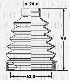 Пыльник приводного вала к-т BORG & BECK bcb6201