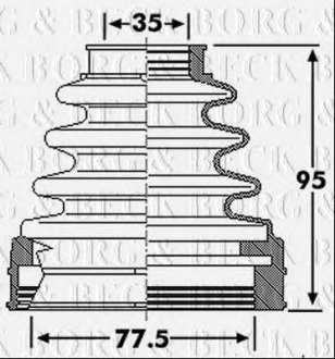 Пыльник приводного вала к-т BORG & BECK bcb6243