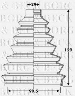 Пыльник приводного вала, к-т BORG & BECK bcb6278