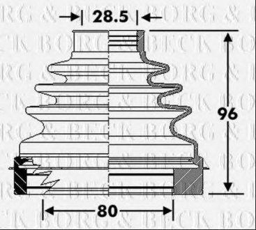 Пильник привідного валу Nissan Qashqai BORG & BECK bcb6297