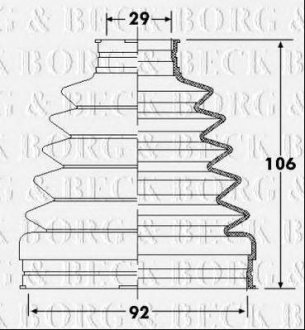 Пильник привідного валу Mercedes M-Class BORG & BECK bcb6307