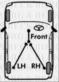 Трос ручного тормоза LH BORG & BECK bkb2952