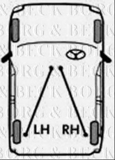 Купить Трос ручного тормоза LH & RH Citroen Berlingo, Peugeot Partner BORG & BECK bkb3069 (фото1) подбор по VIN коду, цена 552 грн.