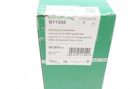 Купить Подшипники скольжения шатунные Volkswagen Polo, Jetta Borsehung b11332 (фото1) подбор по VIN коду, цена 771 грн.
