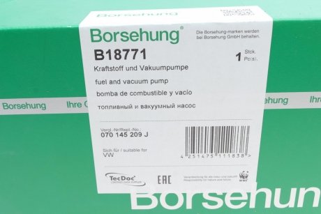 Насос тандемний (вакуумно-паливний) VW T5 2.5 TDI 03-09 (OE VAG) Borsehung b18771