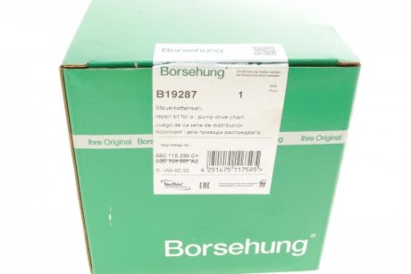 Комплект ланцюга ГРМ VW Golf V/VI 1.4TSI 10/03-, 90/118kw (z=130/18-18/36/36) (OE VAG) Borsehung b19287