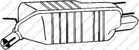 Глушник, алюміній. сталь, задн. частина OPEL CALIBRA 2.0i (00/94 - 07/97) (185-403) BOSAL 185403