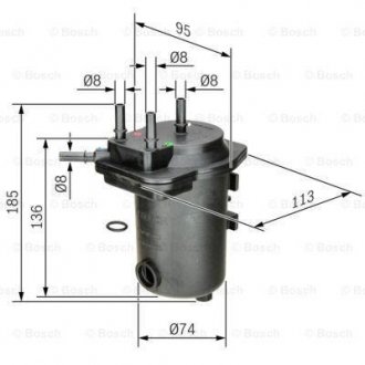 A_Фильтр топливный RENAULT Megane II''1.5dci - снят с выр-ва Renault Megane, Scenic, Grand Scenic BOSCH 0450907009