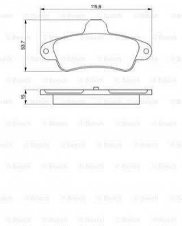 Тормозные колодки задн. (без датч.) FORD Mondeo -00, Cougar 98- BOSCH 0986424277