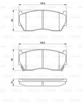 Колодки гальмівні (передні) Nissan Almera 95-01/Sunny 97-00 Nissan Sunny BOSCH 0 986 424 369