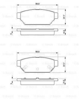 Купити Гальмівні колодки дискові Mitsubishi Colt, Lancer, Carisma BOSCH 0986424464 (фото1) підбір по VIN коду, ціна 964 грн.