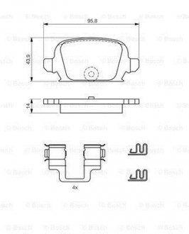 Гальмівні колодки дискові Fiat Punto, Opel Corsa BOSCH 0986424528