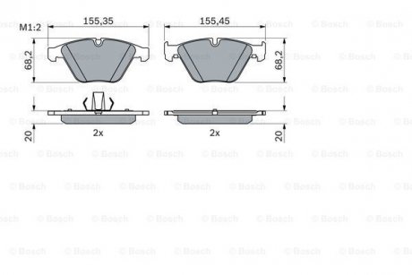 Тормозные колодки дисковые BOSCH 0986424608