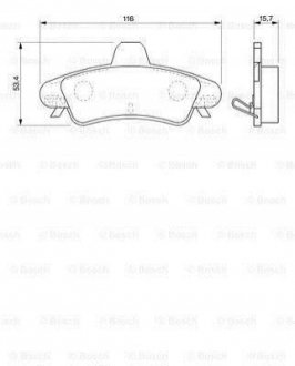 Тормозные колодки задн. (мех. датч.) FORD Mondeo -00, Cougar 98- BOSCH 0986424744