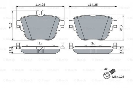 Тормозные колодки дисковые Mercedes W213, S213, A124, A207, A238, C124, C207, C238, CLS-Class BOSCH 0986424859