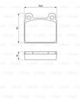 Тормозные колодки дисковые (передние) VW T2 79-85 Volkswagen Transporter, LT BOSCH 0986460111