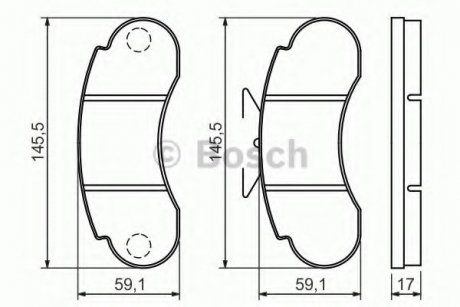 Тормозные колодки перед. DB 100 (631) 2.4D 88-96 BOSCH 0 986 460 947