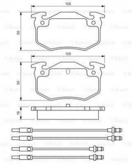 Тормозные колодки диск.передн.(с датч.)CITROEN,RENAULT BOSCH 0986466350