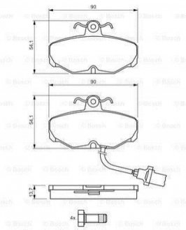 FORD Гальмівні колодки диск. задн. (З датч) Scorpio Ford Scorpio BOSCH 0986469820