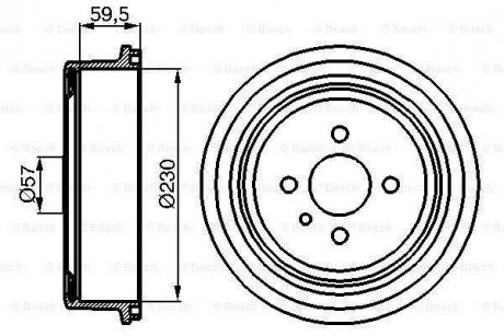 OPEL Тормозной барабан задний Kadett, Record, Ascona, Combo (230*58,5) Opel Kadett, Ascona, Rekord, Combo BOSCH 0986477022